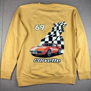 Chevrolet Corvette Sweatshirt Men L‎ Gold 69 Car Graphic GM Logo French Terr